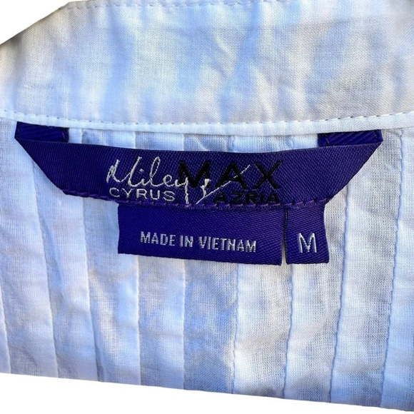 Miley Cyrus Max Azria women's white long sleeve button down blouse medium - Picture 3 of 3